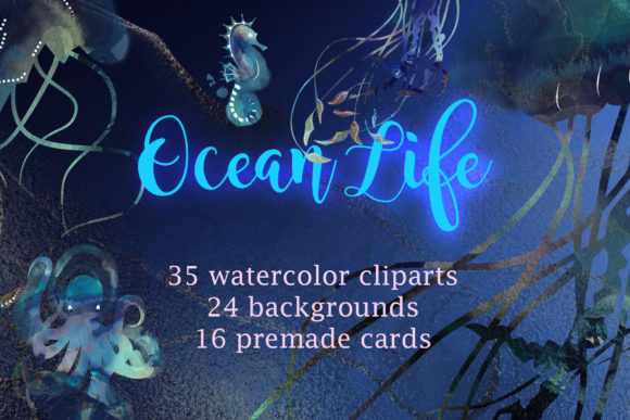Download Ocean Life - Watercolor Clipart - Watercolor clipart Collection
