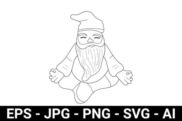 Download Outline Cute Meditating Gnomes - Gnomes Collection