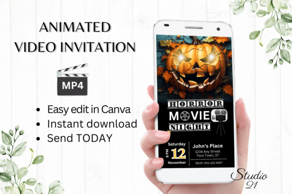 Download Digital Halloween Movie Invitation - Digital halloween Collection
