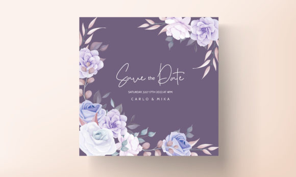 Download Purple Floral Wedding Invitation Design - Invitation design Collection