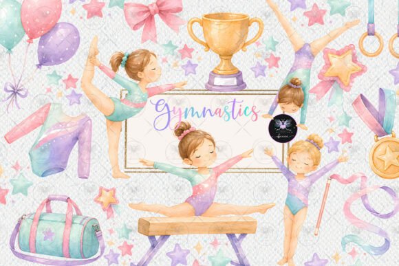 Download Gymnastics Girl Watercolor Clipart - Premium Resources