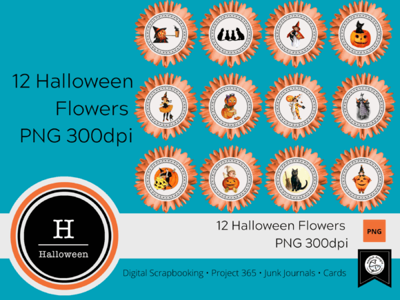 Download Digital Halloween Flowers No. 3 - Digital halloween Collection