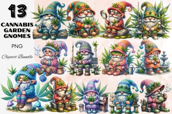 Download Cannabis Garden Gnomes Clipart Bundle - Gnomes Collection